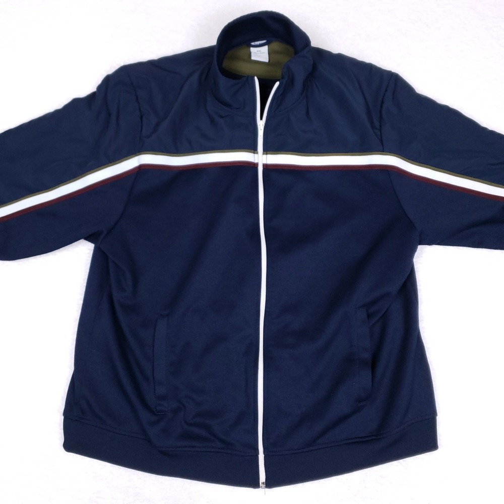 Old Navy Track‎ Jacket Zip Front XXL Navy Retro Sport Casualcore Normcore